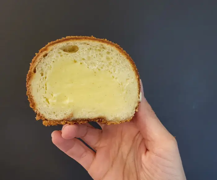Sicilian-style brioche filled with vanilla pastry cream